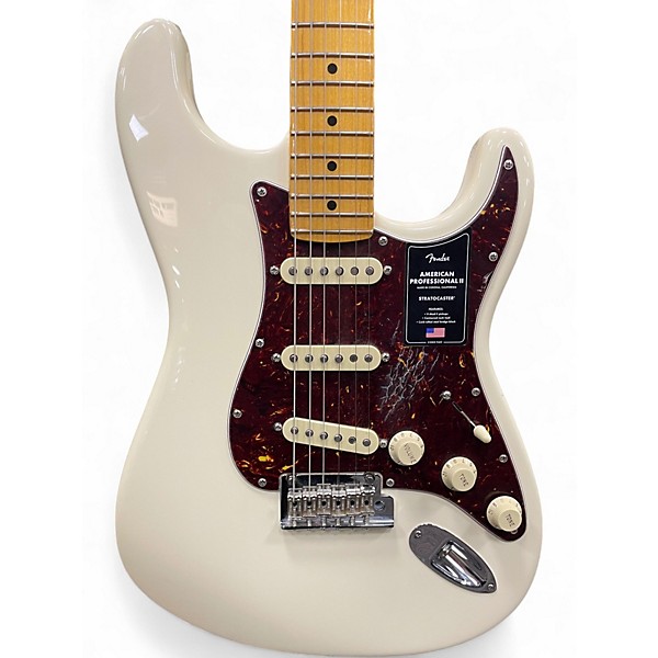 Used 2022 Fender American Professional II Stratocaster Olympic White Solid Body Electric Guitar