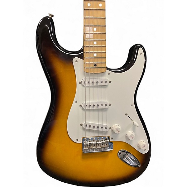 Used 2017 Fender AMERICAN VINTAGE WILDWOOD THIN SKIN STRATOCASTER 2 Tone Sunburst Solid Body Electric Guitar