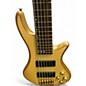Used Schecter custom 6 diamond series Natural Electric Bass Guitar
