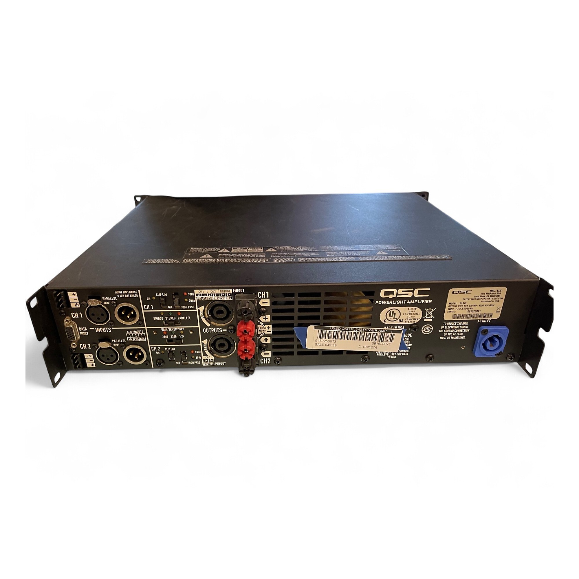 QSC PL340 パワーアンプ 4000W Used QSC PL340 Power Amp | Guitar Center