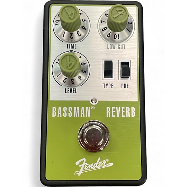 Used Fender Bassman Reverb Aluminum Green Effect Pedal