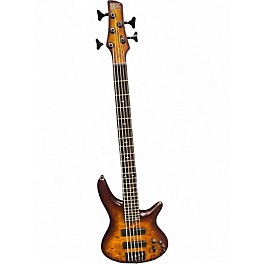 Used Ibanez SR505 5 String Brown Sunburst Electric Bass Guitar