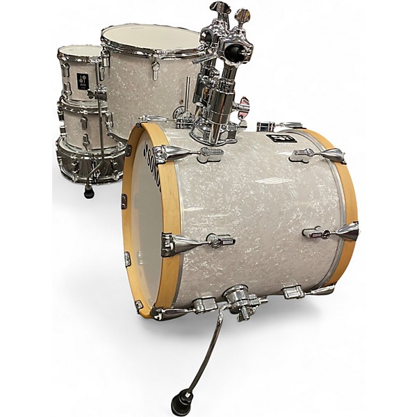 Used SONOR 5 Piece AQ2 White Pearloid Drum Kit