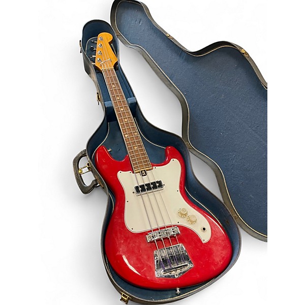 Used 1970s Telestar Vire red Electric Bass Guitar