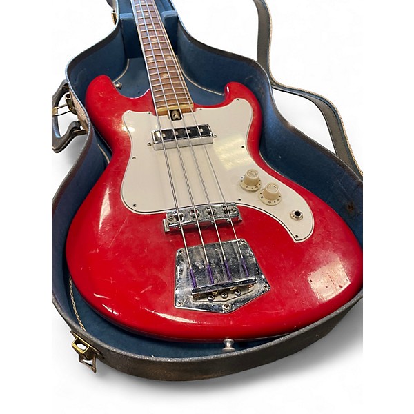 Used 1970s Telestar Vire red Electric Bass Guitar