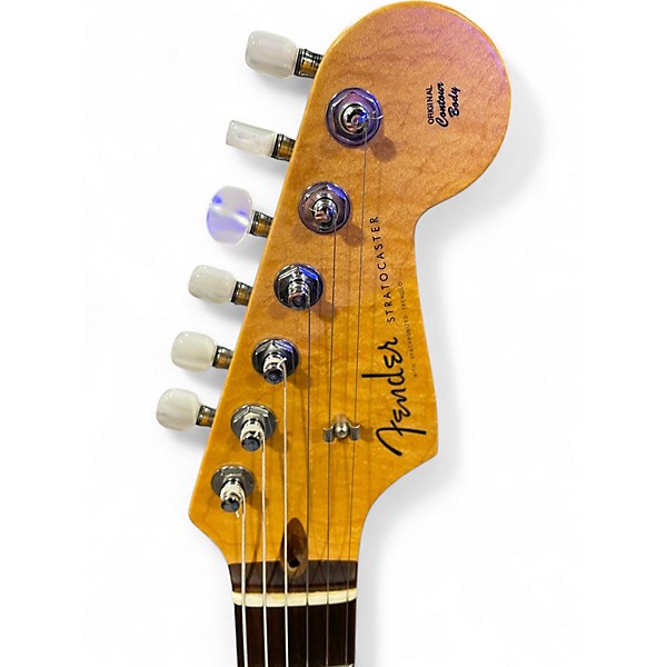 Used 2015 Fender AMERICAN CUSTOM STRATOCASTER Trans Black Solid Body Electric Guitar