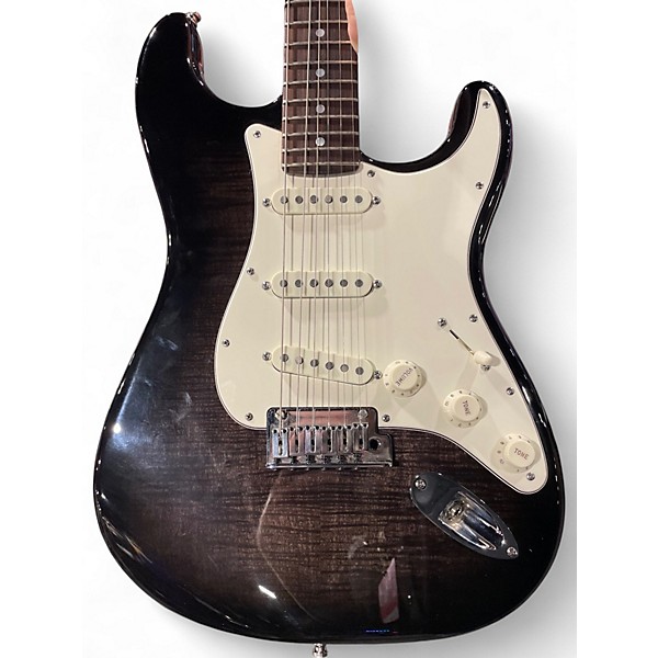 Used 2015 Fender AMERICAN CUSTOM STRATOCASTER Trans Black Solid Body Electric Guitar