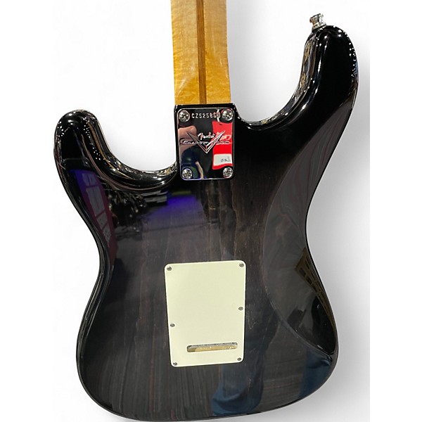 Used 2015 Fender AMERICAN CUSTOM STRATOCASTER Trans Black Solid Body Electric Guitar