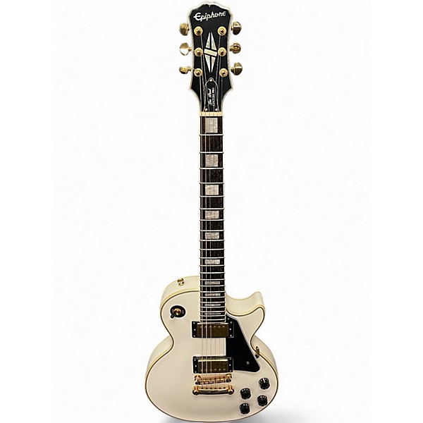 Used Epiphone Les Paul Custom Pro Alpine White Solid Body