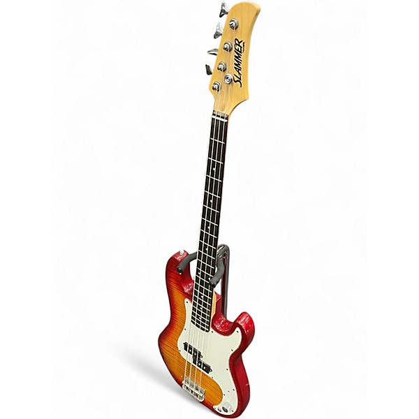 Used Hamer SLAMMER RED NATURAL SUNBURST Electric Bass Guitar