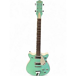 Used Gretsch Guitars G5237 Electromatic Double Jet FT urf Green and White Solid Body Electric Guitar