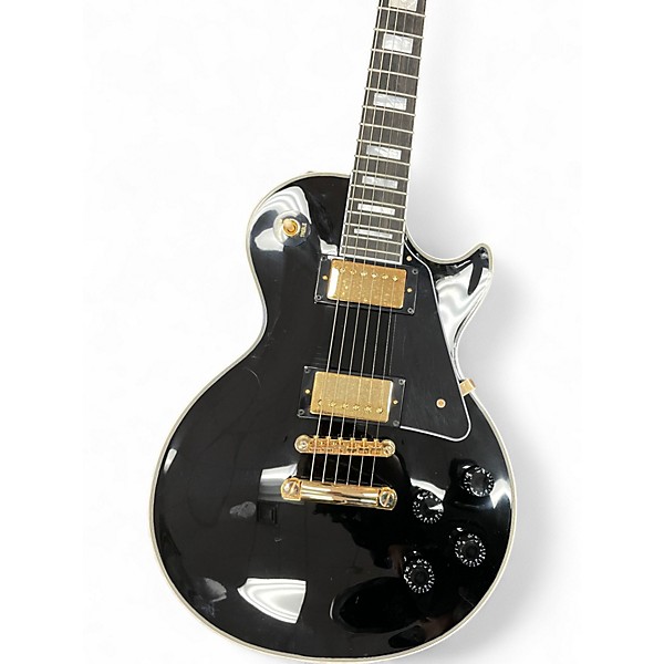 Used Epiphone INSPIRED BY GIBSON LES PAUL CUSTOM Black and Gold Solid Body Electric Guitar