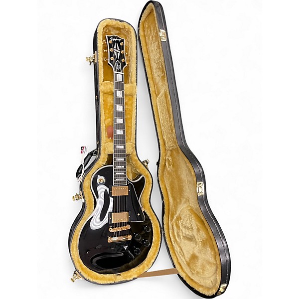 Used Epiphone INSPIRED BY GIBSON LES PAUL CUSTOM Black and Gold Solid Body Electric Guitar