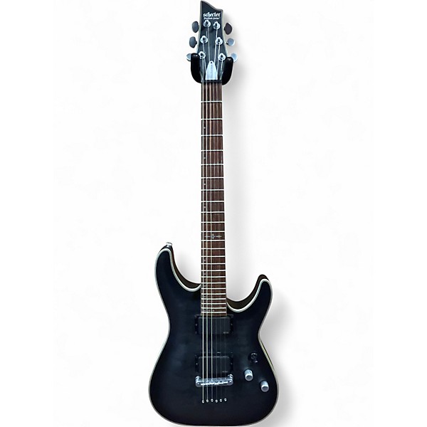 Used Schecter Guitar Research C1 Platinum Trans Black Solid Body Electric Guitar