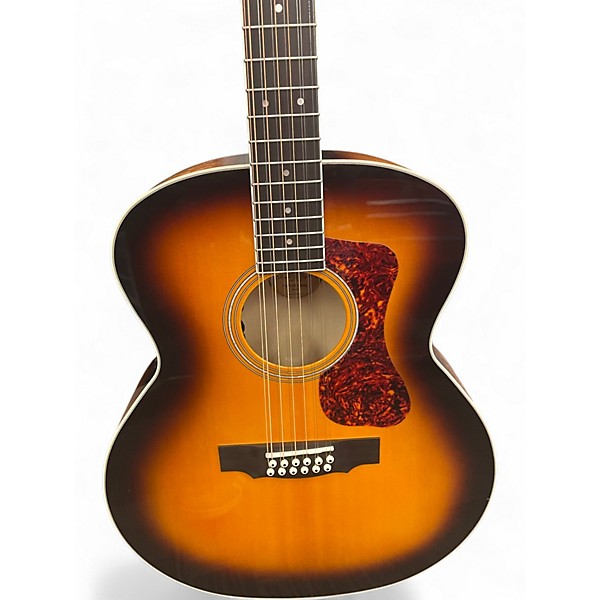 Used Guild F-2512E Deluxe 2 Color Sunburst 12 String Acoustic Electric Guitar
