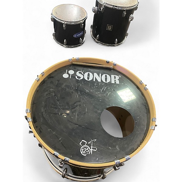 Used SONOR 5 Piece Force 1001 Black Drum Kit