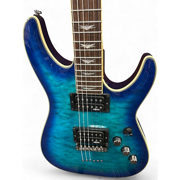 Used Schecter Guitar Research Omen Extreme 6 Ocean Blue Solid Body Electric Guitar