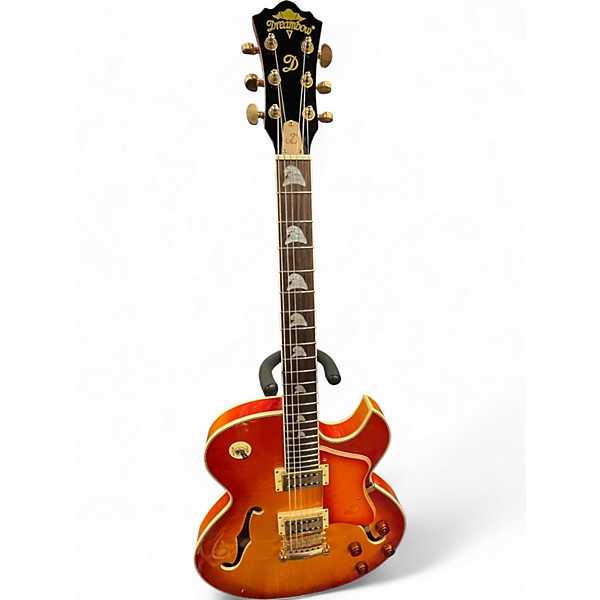 Used Dreambow DH-554 Cherry Sunburst Hollow Body Electric Guitar