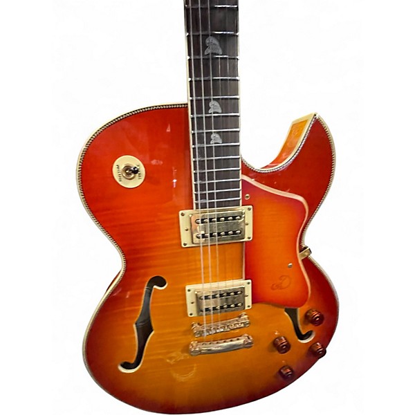 Used Dreambow DH-554 Cherry Sunburst Hollow Body Electric Guitar