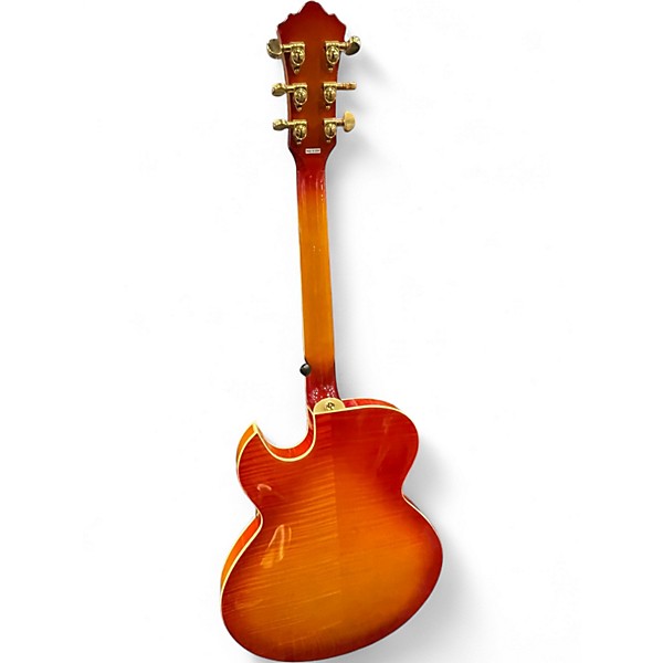 Used Dreambow DH-554 Cherry Sunburst Hollow Body Electric Guitar