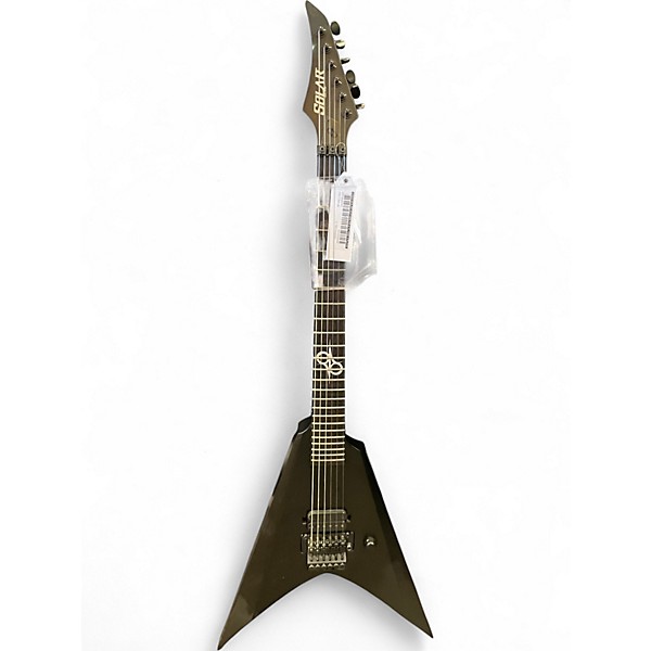 Used Solar Guitars FR-V FLYING V FLOYD ROSE Black Solid Body Electric Guitar