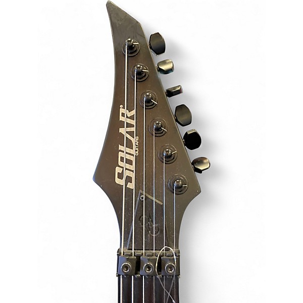 Used Solar Guitars FR-V FLYING V FLOYD ROSE Black Solid Body Electric Guitar