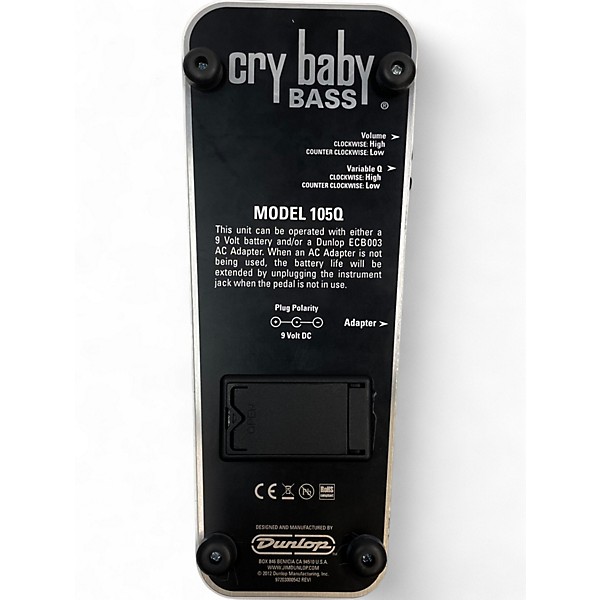 Used Dunlop 105Q Cry Baby Bass Wah Bass Effect Pedal