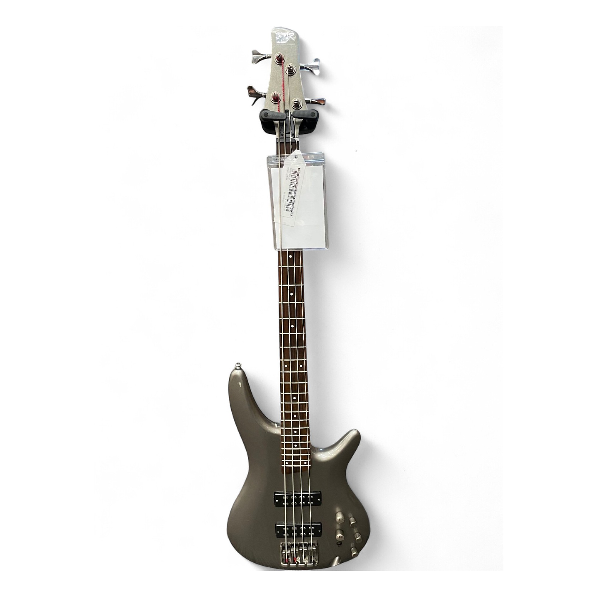 Used Ibanez SR300 Silver Electric Bass Guitar Silver