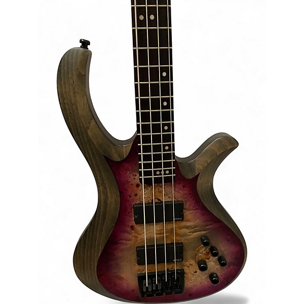 Used Schecter Guitar Research Riot 4 String Aurora Burst Electric Bass Guitar