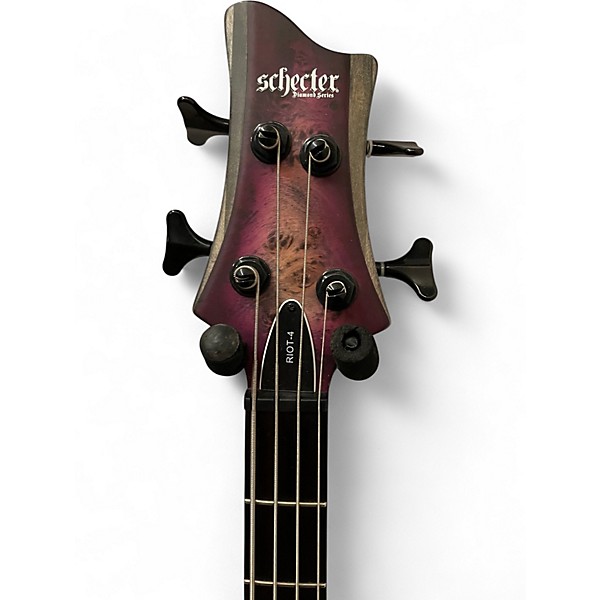 Used Schecter Guitar Research Riot 4 String Aurora Burst Electric Bass Guitar