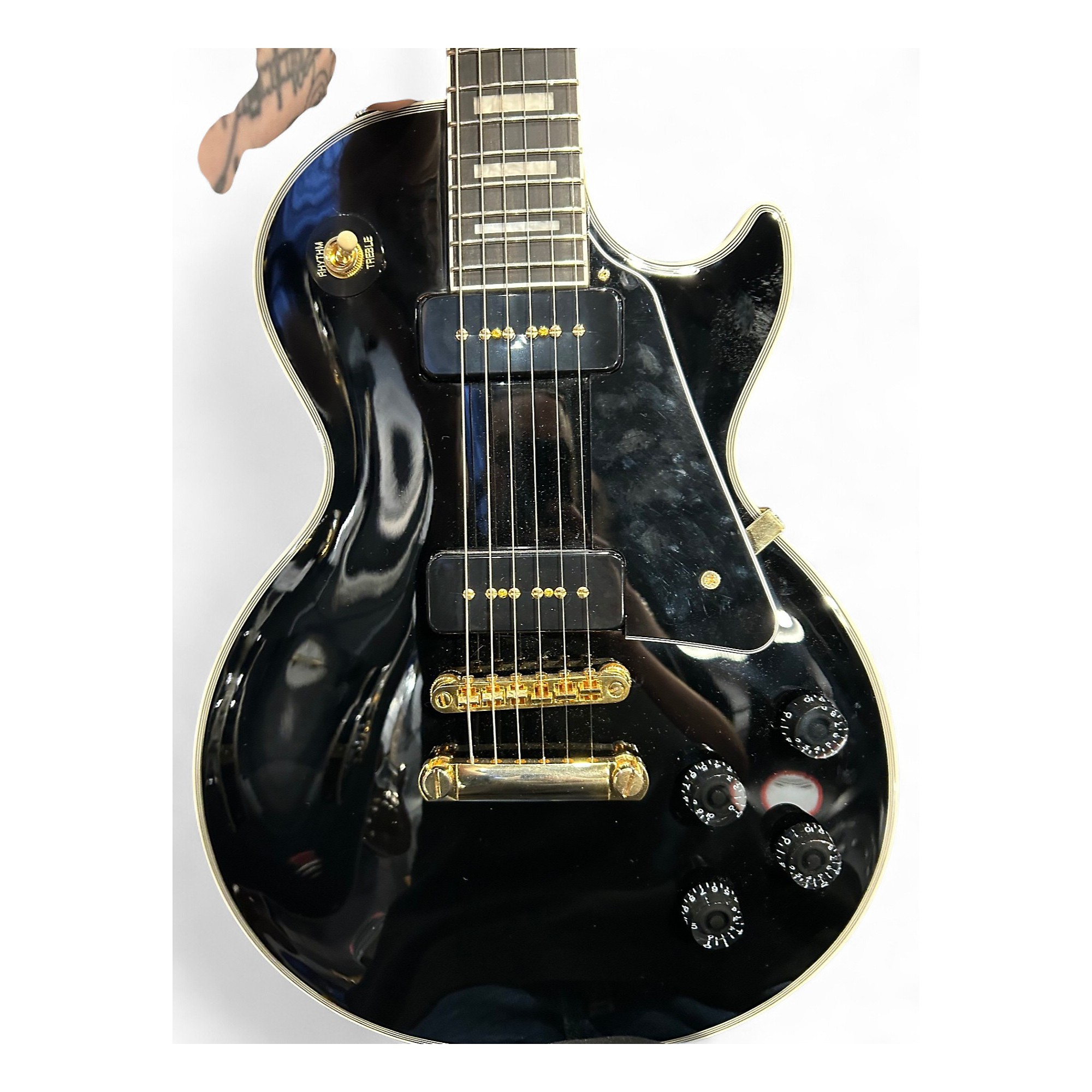 【中古品】Epiphone LesPaul Custom Used Epiphone Les Paul Custom P90 Black Solid Body Electric