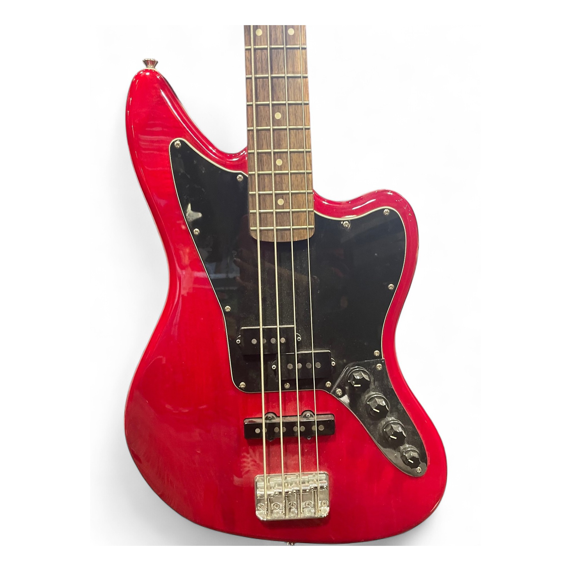 Squier Jaguar Bass 赤 Used Squier JAGUAR BASS Trans Red Electric Bass Guitar Trans