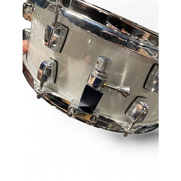 Used TAMBURO 5X14 Snare White Sparkle Drum
