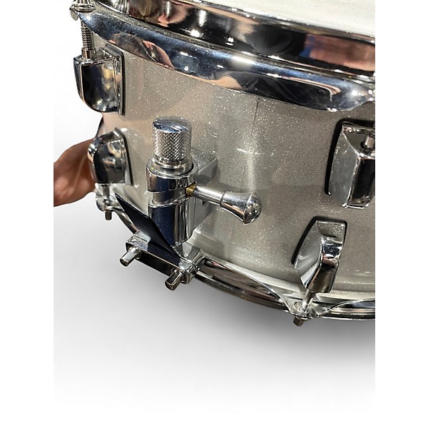 Used TAMBURO 5X14 Snare White Sparkle Drum