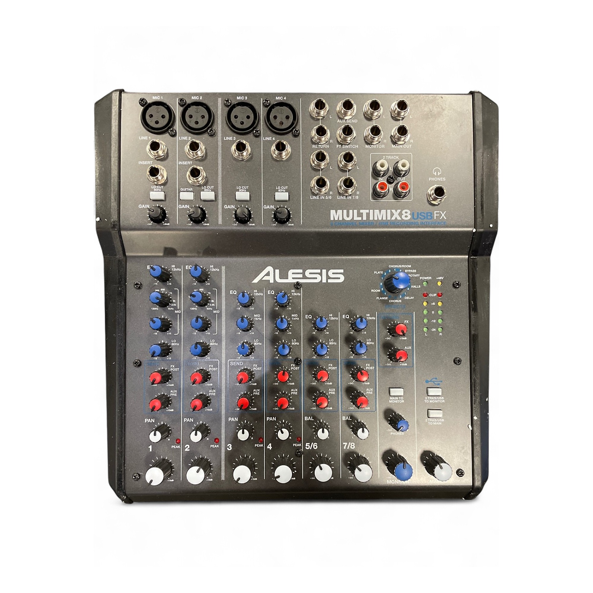 Used Alesis MultiMix 8 FX USB 8-Channel Unpowered Mixer