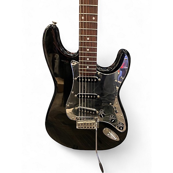 Used Squier STANDARD SERIES STRATOCASTER BLACK Solid Body Electric Guitar
