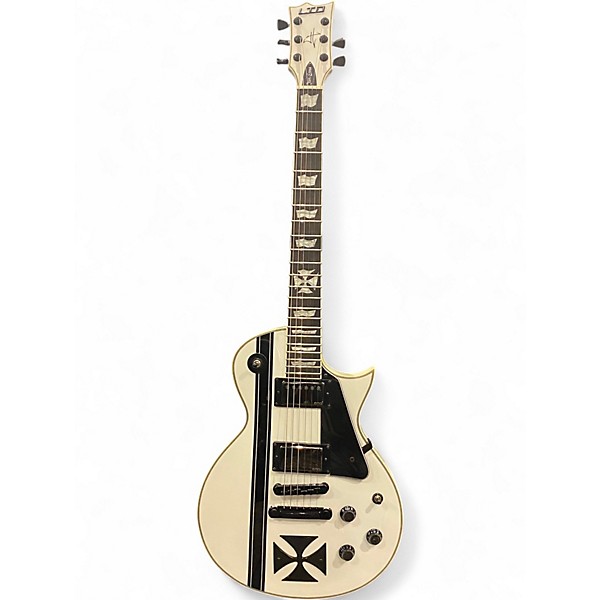 Used ESP LTD James Hetfield Signature Iron Cross Snow White Solid Body Electric Guitar