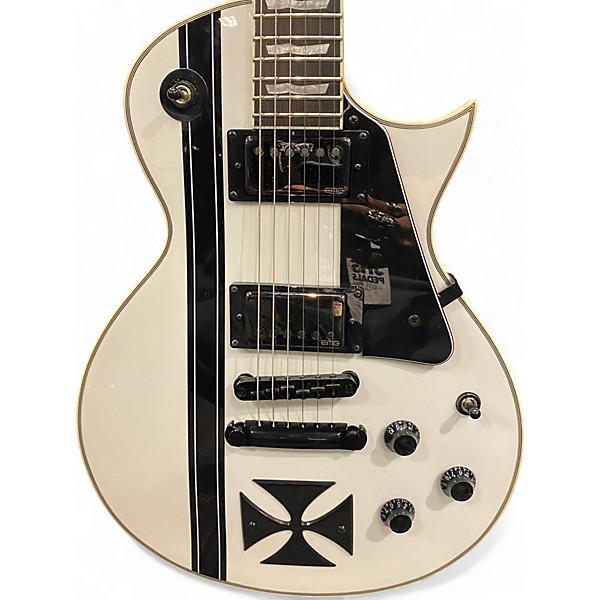 Used ESP LTD James Hetfield Signature Iron Cross Snow White Solid Body Electric Guitar