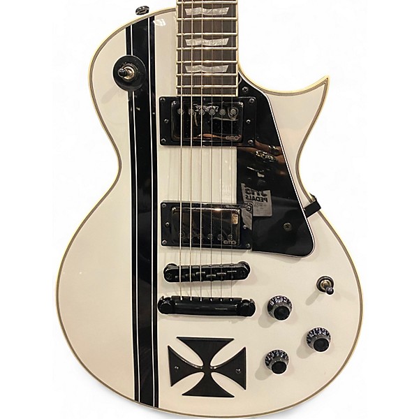 Used ESP LTD James Hetfield Signature Iron Cross Snow White Solid Body Electric Guitar