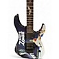 Used ESP LTD Kirk Hammett Signature White Zombie Metallic Black Solid Body Electric Guitar