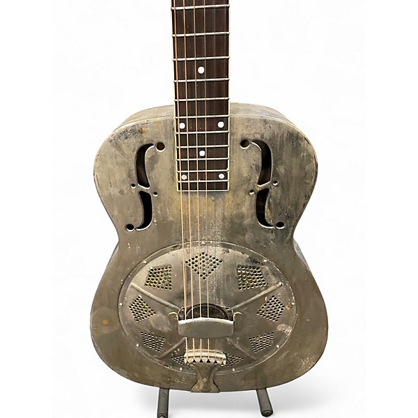 Used Republic Duolian Relic Nickle Distressed Metallic Resonator Guitar