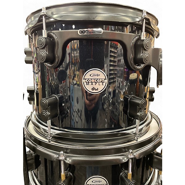 Used DW 4 Piece Concept Series Maple Black Sparkle Drum Kit