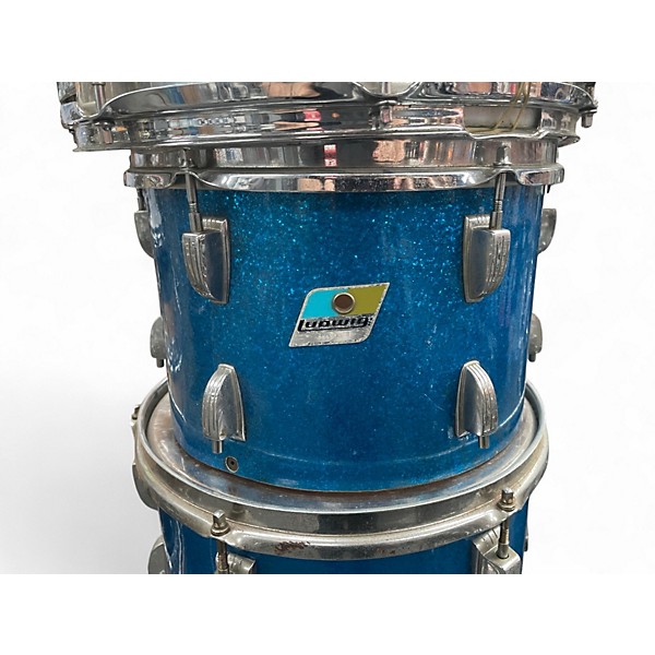 Vintage 1970s Ludwig 5 Piece 60s big beat Blue Drum Kit