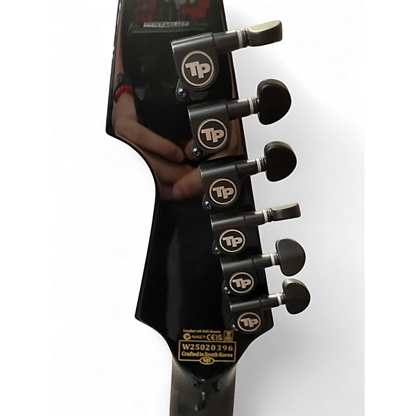 Used Schecter Guitar Research PRYZM AVENGER PALLADIUM Black and Silver Solid Body Electric Guitar