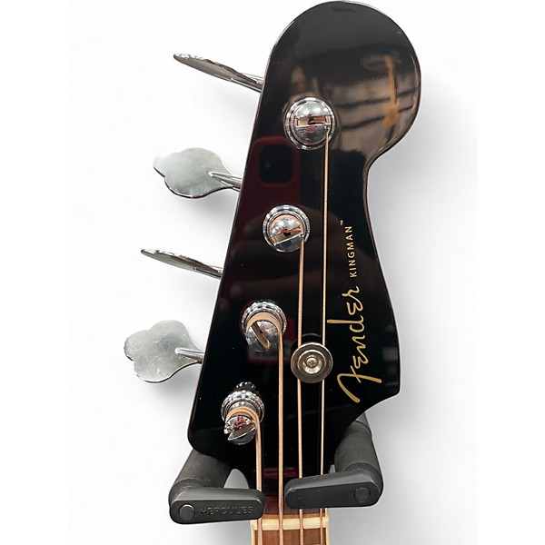 Used Fender Kingman Acoustic Electric Bass Black Acoustic Bass Guitar
