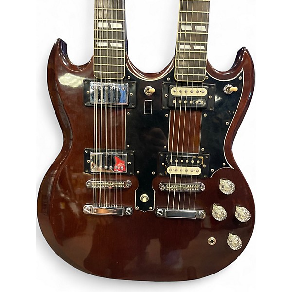 Vintage 1980s Ibanez 2402 6/12 Maroon Solid Body Electric Guitar