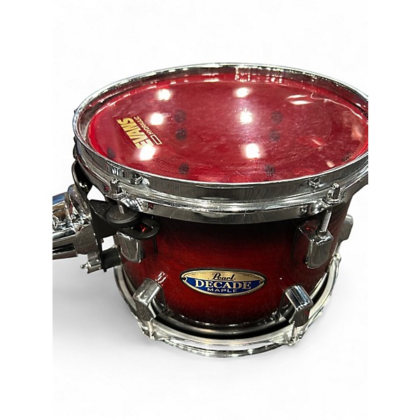 Used Pearl 6 Piece Decade Maple Black and red Drum Kit