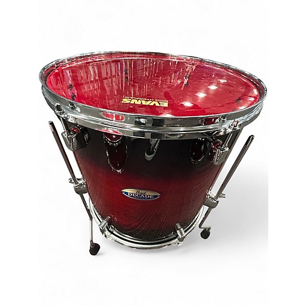 Used Pearl 6 Piece Decade Maple Black and red Drum Kit