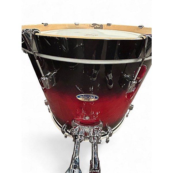 Used Pearl 6 Piece Decade Maple Black and red Drum Kit