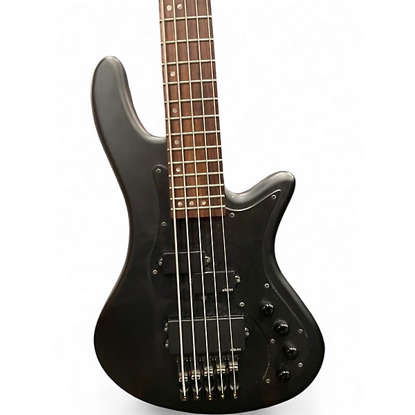 Used Schecter Guitar Research Stiletto Stealth-5  Satin Black Electric Bass Guitar